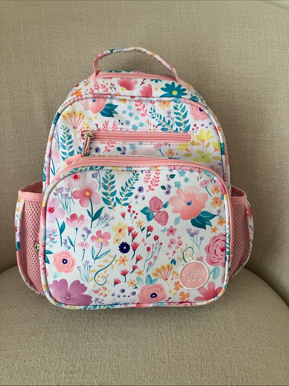 Pink Floral Kids Backpack